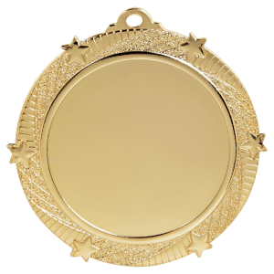 2 3/4″ Bright Gold 6-Star 2″ Insert Medal Holder