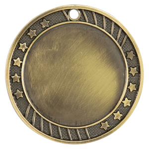 2 3/4″ Antique Gold 12-Star 2″ Insert Holder Medal