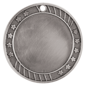 2 3/4″ Antique Silver 12-Star 2″ Insert Holder Medal