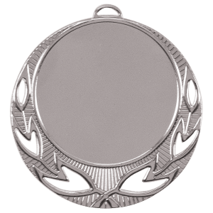 2 3/4″ Bright Silver Open Wreath 2″ Insert Holder Medal