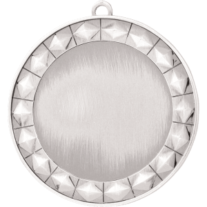 2 3/4″ Bright Silver Diamond 2″ Insert Holder Medal