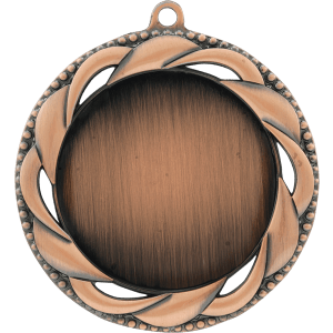 2 3/4″ Antique Bronze Rosette 2″ Insert Holder Medal