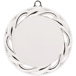 2 3/4″ Bright Silver Rosette 2″ Insert Holder Medal