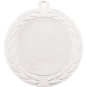 2 3/4″ Bright Silver Wreath 2″ Insert Holder Medal