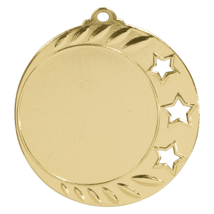 2 3/4″ Bright Gold 3-Star 2″ Insert Holder Medal