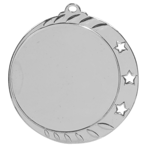 1 7/8″ Bright Silver 3-Star 1 1/2″ Insert Holder Medal