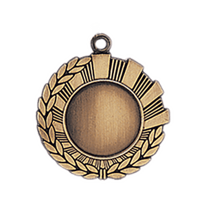 1 3/4″ Antique Gold Wreath 1″ Insert Holder Medal