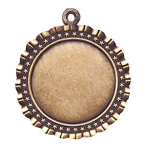 2 5/8″ Antique Gold Star 2″ Insert Holder Medal