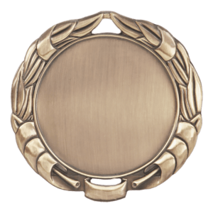 2 3/4″ Antique Gold Wreath 2″ Insert Holder Medal (double sided)