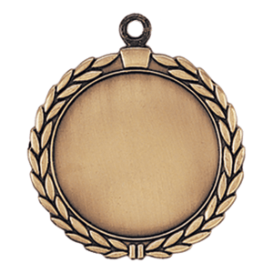 2 1/2″ Antique Gold Wreath 2″ Insert Holder Medal
