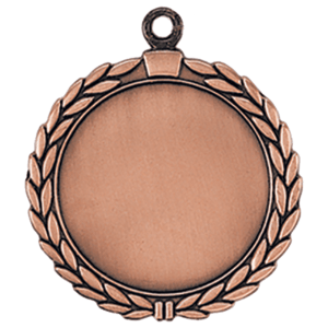 2 1/2″ Antique Bronze Wreath 2″ Insert Holder Medal