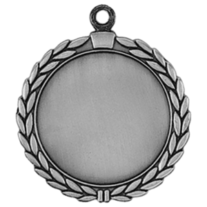 2 1/2″ Antique Silver Wreath 2″ Insert Holder Medal