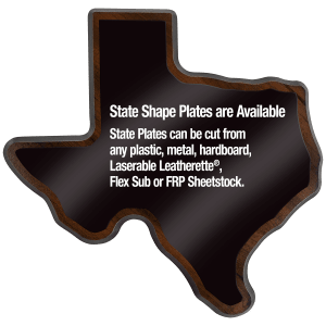 7 1/4″ x 7 1/4″ Walnut Finish Black Edge Texas State Plaque