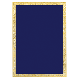3″ x 5″ Blue Brass Plated Steel Florentine Border Designer Plaque Plate