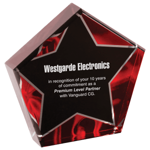 6″ Star Red Velvet Acrylic
