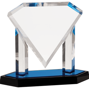 9 1/2″ Blue Floating Diamond Acrylic