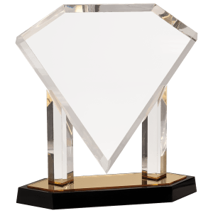 11 3/4″ Gold Floating Diamond Acrylic