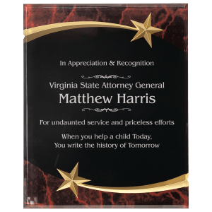 7″ x 9″ Red Marble Shooting Star Acrylic Plaque