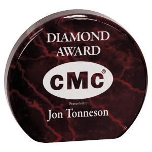 3 1/2″ Red Marble Acrylic Circle