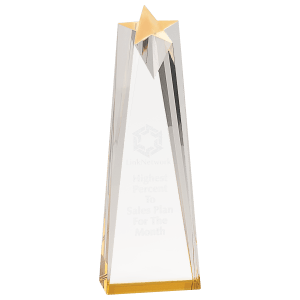 3 1/2″ x 10″ Gold Sculpted Star Acrylic