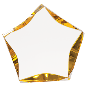5″ Clear/Gold Luminary Star Acrylic