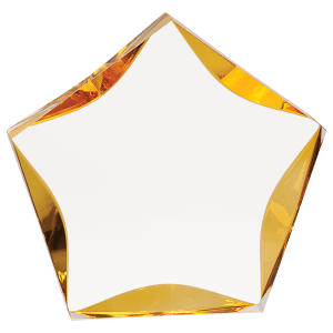 7″ Clear/Gold Luminary Star Acrylic