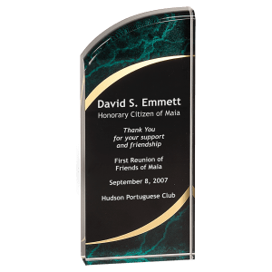 3 1/2″ x 8″ Green Marble Rounded Acrylic