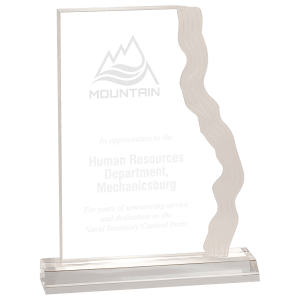 5″ x 7″ Clear Frosted Waterfall Edge Acrylic with 5 1/2″ Base