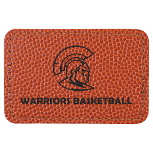 3″ x 2″ Basketball Laserable Leatherette Rectangle Patch with Kota Pro Adhesive