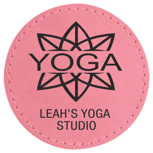 2 1/2″ Pink Laserable Leatherette Round Patch with Kota Pro Adhesive