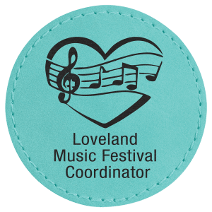 2 1/2″ Teal Laserable Leatherette Round Patch with Kota Pro Adhesive