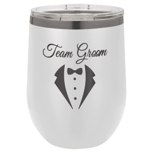 Polar Camel 12 oz. White/Ghost Black Stemless Wine Tumbler with Standard Lid