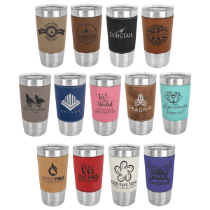 Polar Camel 20 oz. Laserable Leatherette Tumbler with Clear Lid Sample Set