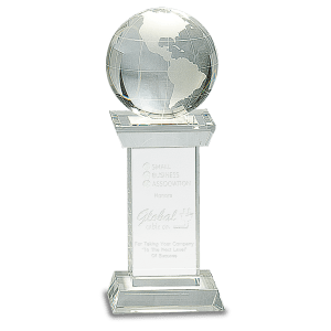 8″ Crystal Globe on Clear Tower