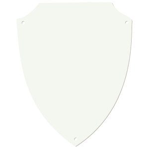 6″ x 7 5/8″ White DynaSub Shield Plaque Plate