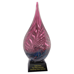 16 1/2″ Multi-Color Hollow Raindrop Art Glass