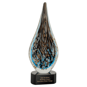 15 1/2″ Multi-Color Hollow Raindrop Art Glass