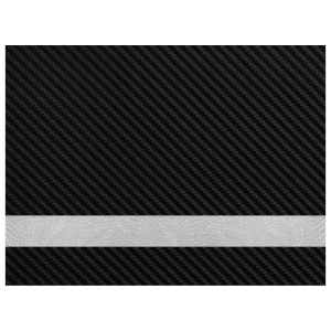 12″ x 24″ Black Carbon Fiber/Silver Laserable Leatherette Sheet Stock with Kota Pro Adhesive