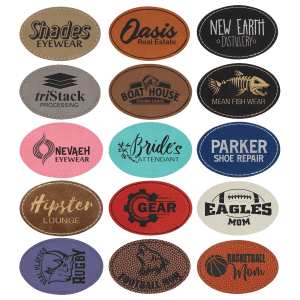 3″ x 2″ Oval Laserable Leatherette Patch with Kota Pro Adhesive Sample Set
