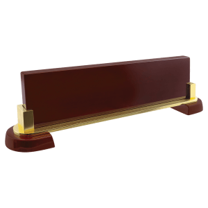 12 1/2″ x 3 1/4″ Rosewood Piano Finish and Metal Name Bar  (NP10 Plate Sold Separately)
