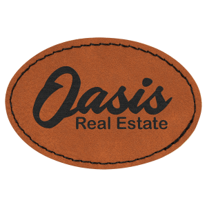 3″ x 2″ Rawhide Laserable Leatherette Oval Patch with Kota Pro Adhesiive
