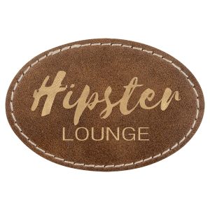 3″ x 2″ Rustic/Gold Laserable Leatherette Oval Patch with Kota Pro Adhesive