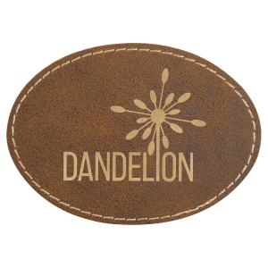 3 1/2″ x 2 1/2″ Rustic/Gold Laserable Leatherette Oval Patch with Kota Pro Adhesive