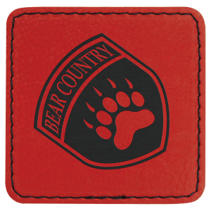 2 1/2″ x 2 1/2″ Red Laserable Leatherette Square Patch with Kota Pro Adhesive