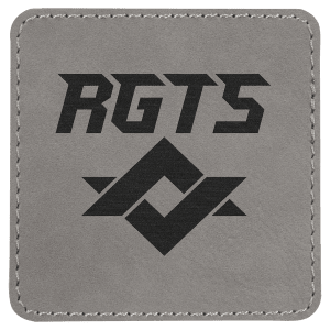 3″ x 3″ Gray Laserable Leatherette Square Patch with Kota Pro Adhesive