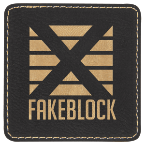 3″ x 3″ Square Black/Gold Laserable Leatherette Patch with Kota Pro Adhesive
