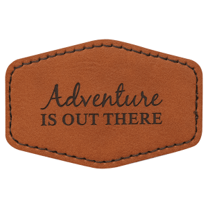 3″ x 2″ Rawhide Laserable Leatherette Hex Patch with Kota Pro Adhesive