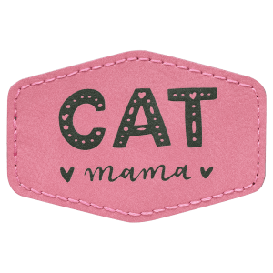 3″ x 2″ Pink Laserable Leatherette Hex Patch with Kota Pro Adhesive