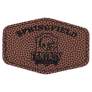 3″ x 2″ Football Laserable Leatherette Hex Patch with Kota Pro Adhesive