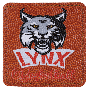3″ x 3″ Basketball Laserable Leatherette Square Patch with Kota Pro Adhesive